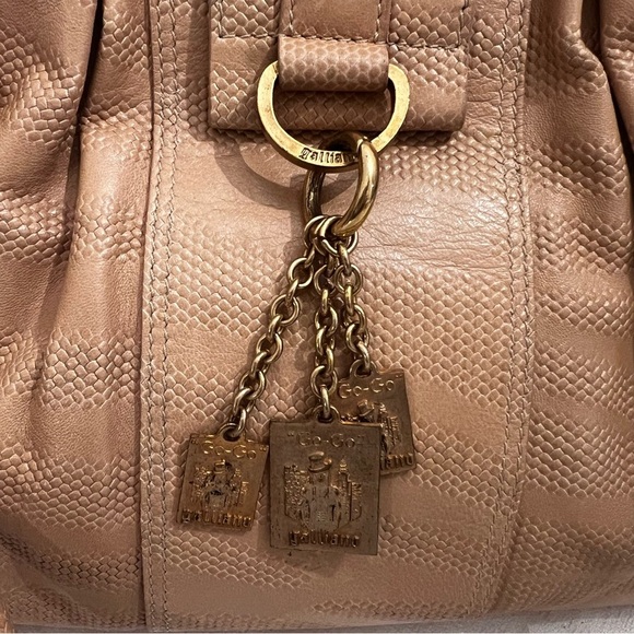 $600 Vintage GAILLIANO (w Hologram Tag) Tan Leather Bag w Gold Tags - Picture 16 of 16
